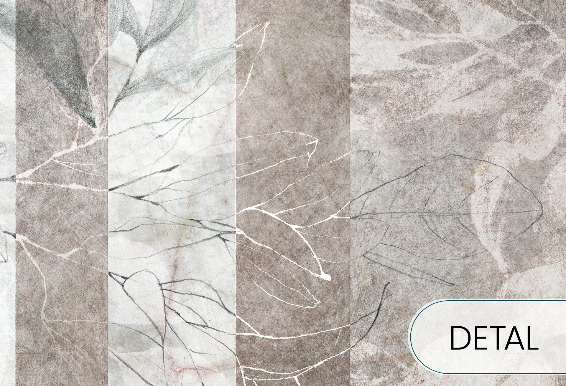 TOSCANIA - stripes - tapeta geometryczna z motywem dużych liści