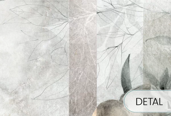 TOSCANIA - stripes - tapeta geometryczna z motywem dużych liści - detal