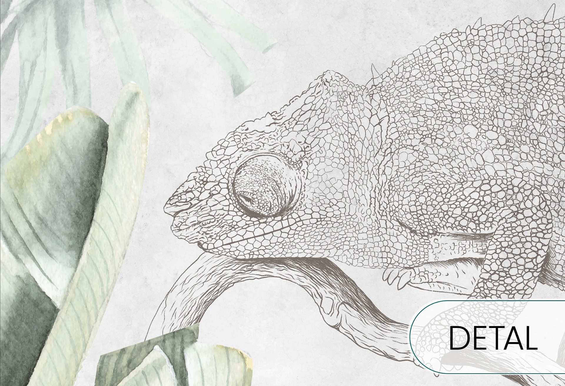 URBAN JUNGLE - kameleon - tapeta na ścianę z motywem natury