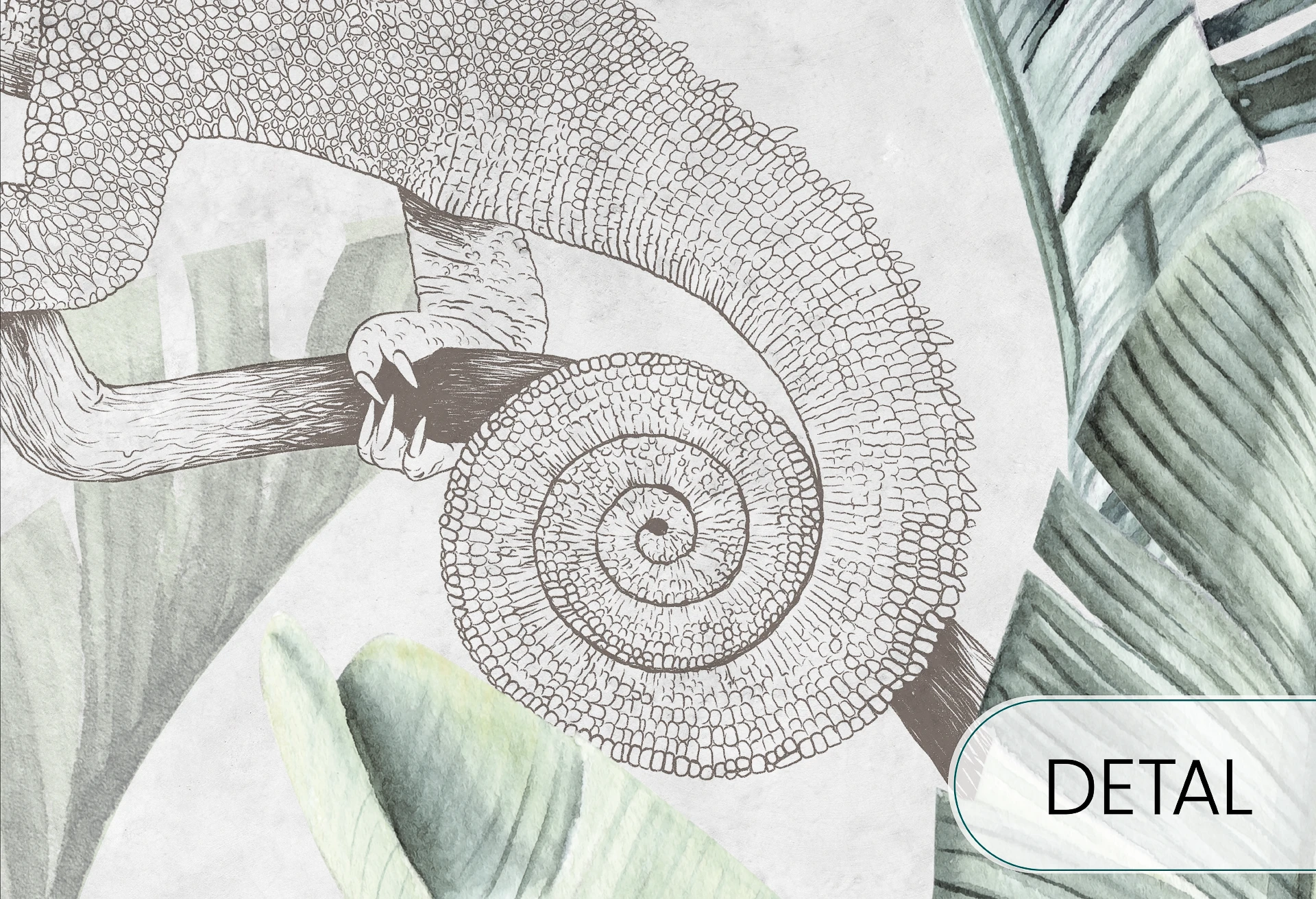 URBAN JUNGLE - kameleon - tapeta na ścianę z motywem natury