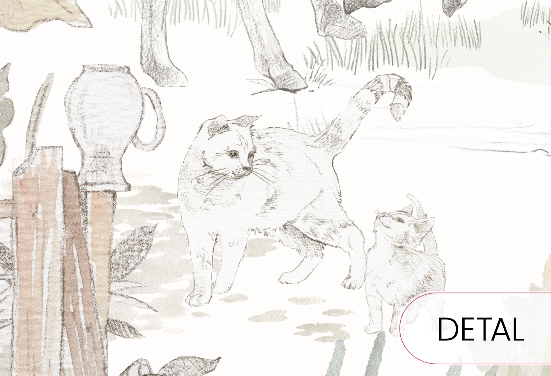 VINTAGE COUNTRY - yellow - tapeta dla dziewczynki ze zwierzątkami