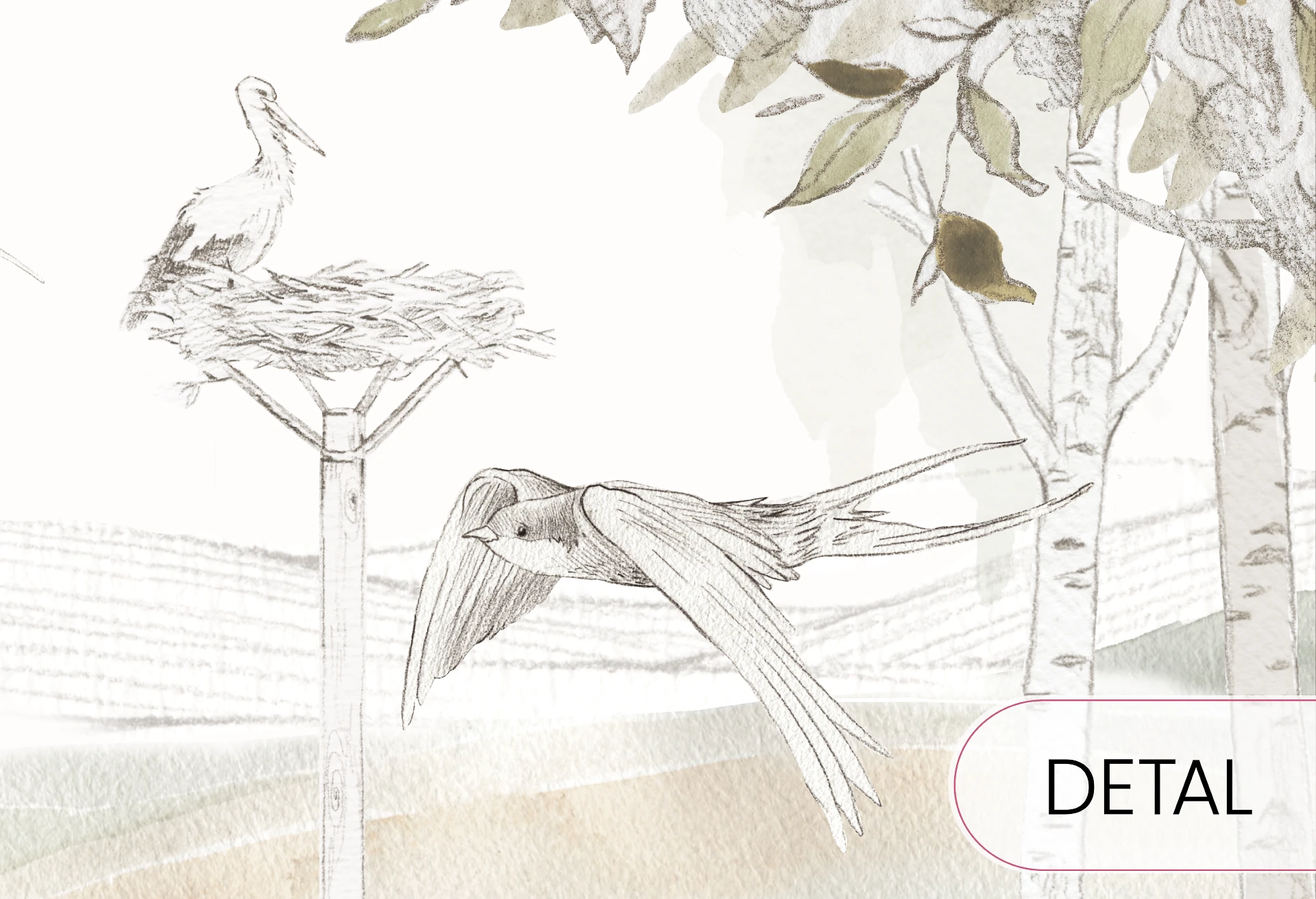 VINTAGE COUNTRY - yellow - tapeta dla dziewczynki ze zwierzątkami