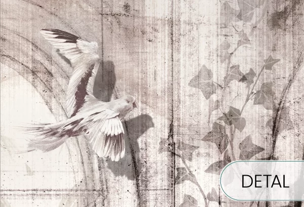 WINDOWS TO THE AMAZON - light - tapeta vintage do salonu lub sypialni - detal