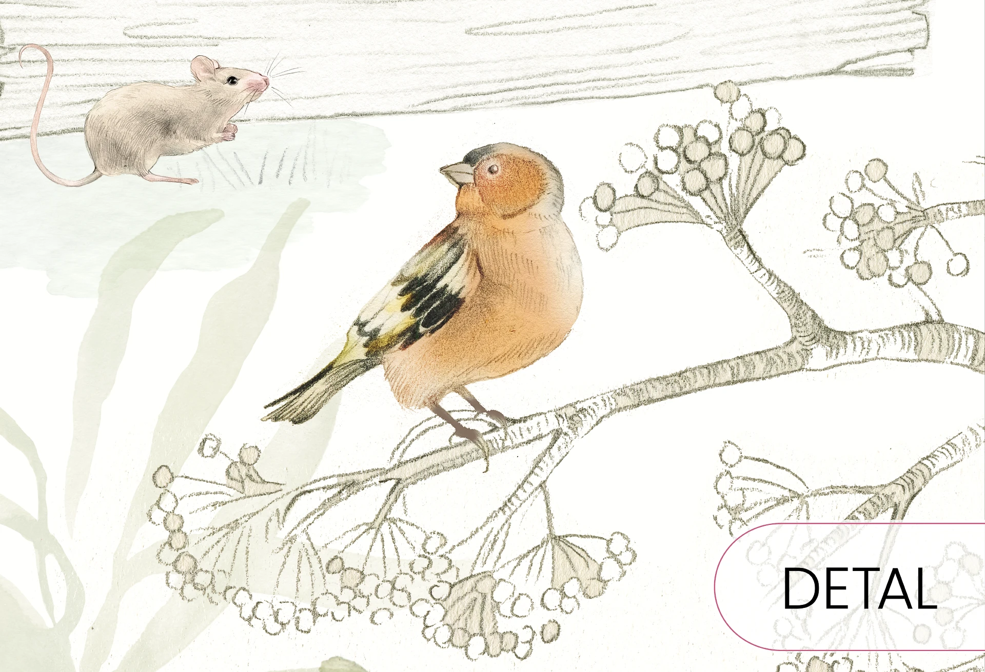 WOODLET FAMILY - green - leśna tapeta dla dzieci