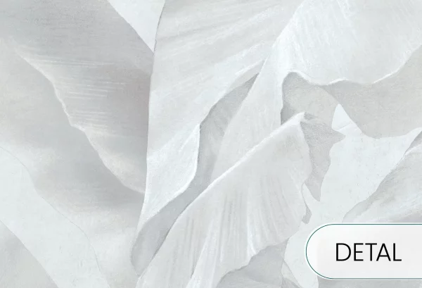 BANANA BLISS - mist grey - tapeta inspirowana naturą do salonu lub sypialni - detal