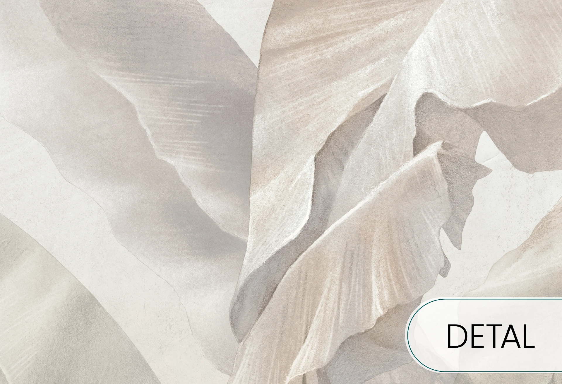 BANANA BLISS - soft beige - tapeta do salonu z dużymi liśćmi bananowca