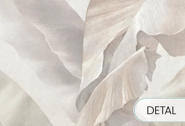 BANANA BLISS - soft beige - tapeta do salonu z dużymi liśćmi bananowca - detal