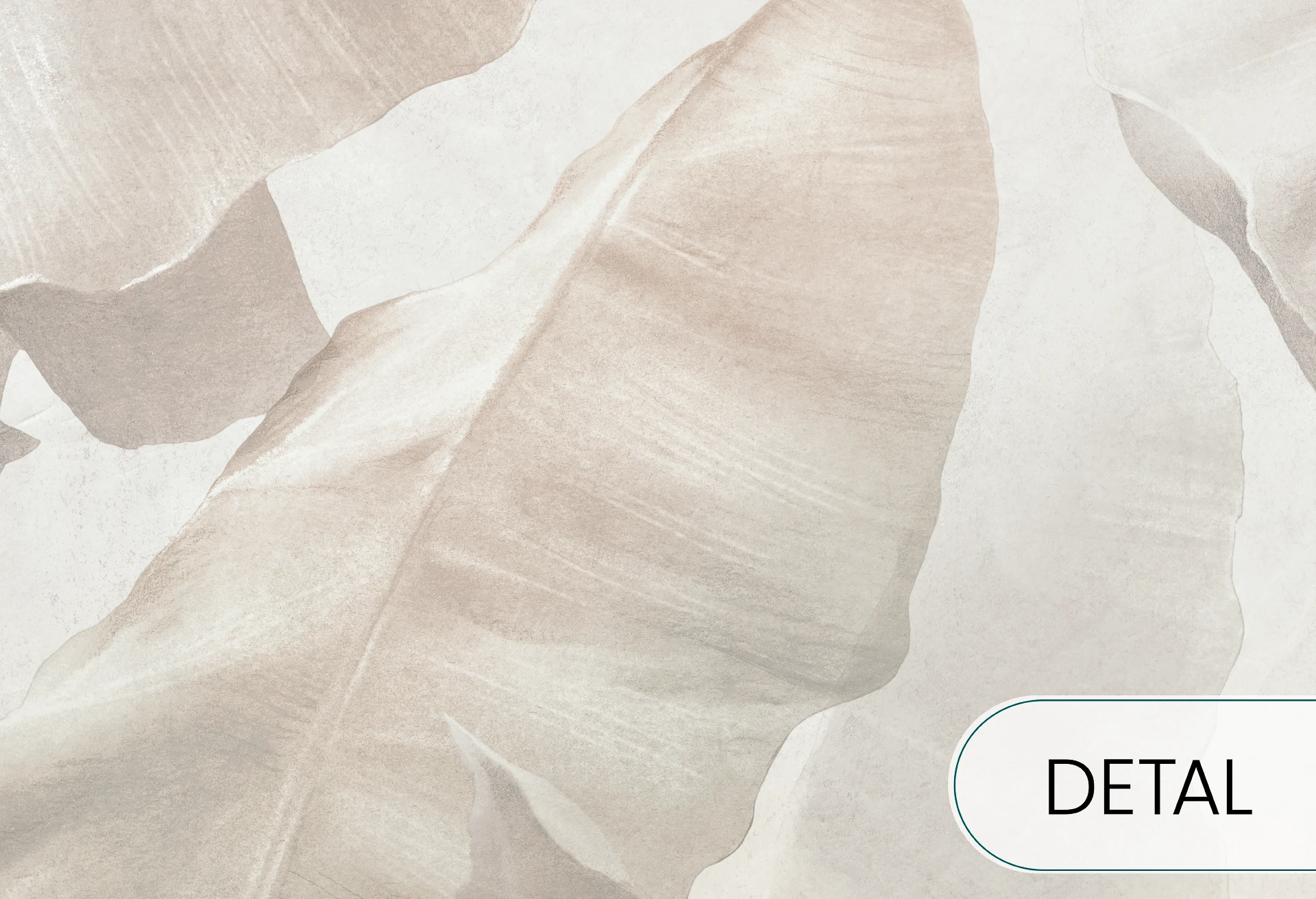 BANANA BLISS - soft beige - tapeta do salonu z dużymi liśćmi bananowca