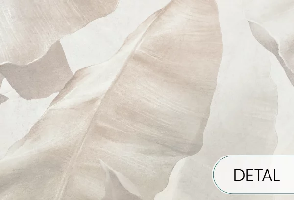 BANANA BLISS - soft beige - tapeta do salonu z dużymi liśćmi bananowca - detal