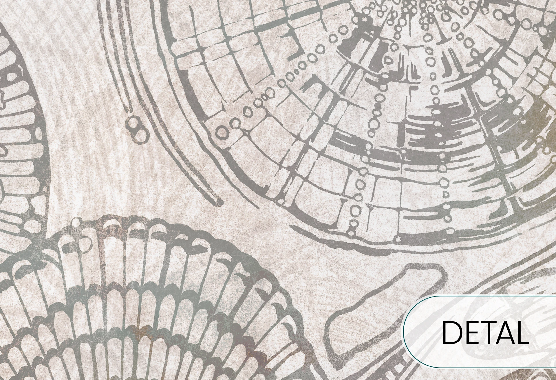 CALICO - champagne - tapeta w muszle do salonu lub sypialni