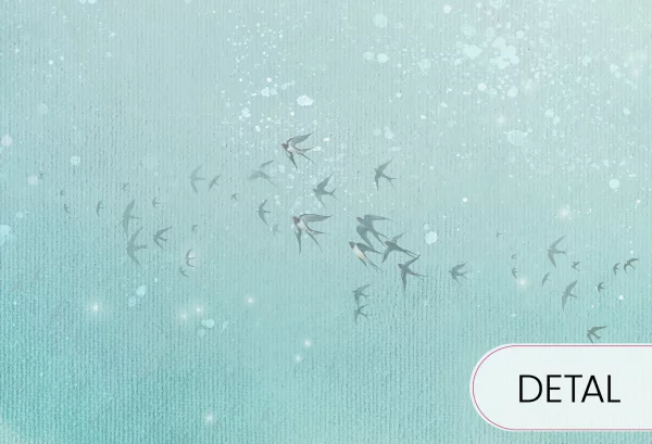 FANTASIA - peach - tapeta z niebem do pokoju dziewczynki - detal