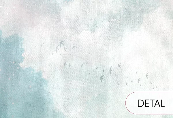 FANTASIA - peach - tapeta z niebem do pokoju dziewczynki - detal