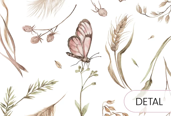 ŁĄKA MOTYLI - bright - tapeta w motyle - detal