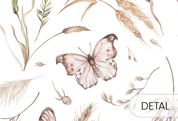 ŁĄKA MOTYLI - bright - tapeta w motyle - detal