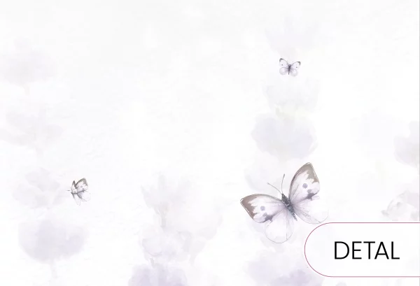 LAWENDOWA ŁĄKA - violet - tapeta w kwiaty polne do pokoju dziecięcego - detal