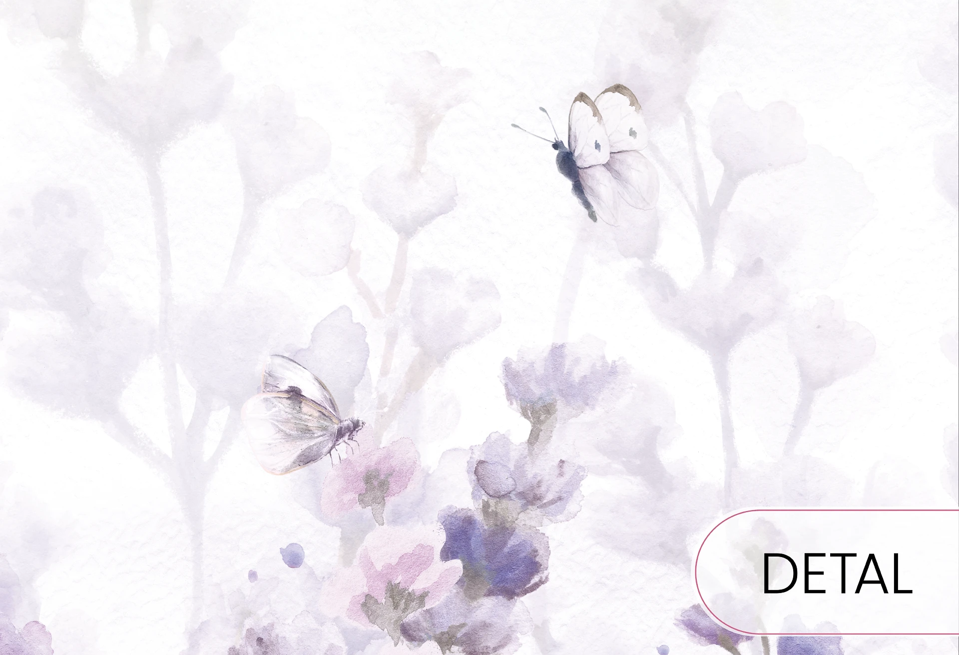 LAWENDOWA ŁĄKA - violet - tapeta w kwiaty polne do pokoju dziecięcego