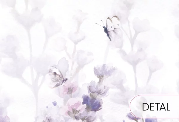 LAWENDOWA ŁĄKA - violet - tapeta w kwiaty polne do pokoju dziecięcego - detal