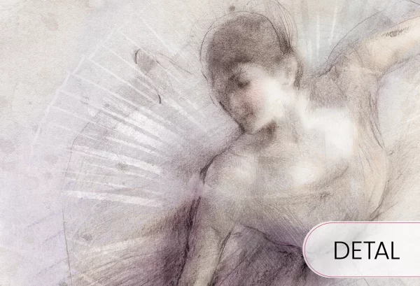 BALLET - lila - tapeta z baletnicą do pokoju dziewczęcego - detal