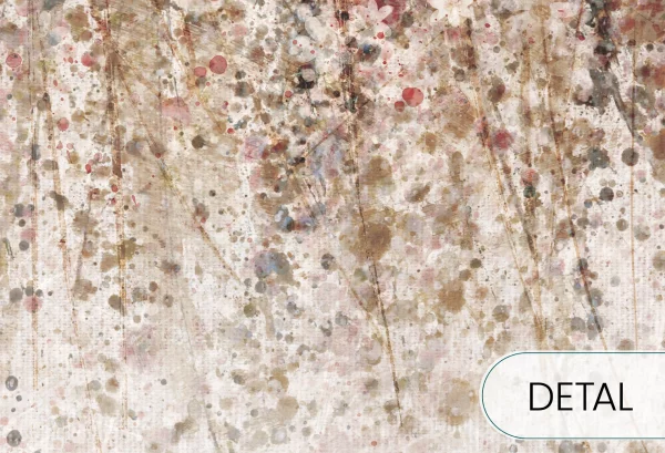 DAISY UP - tea - tapeta w kwiaty polne do salonu lub sypialni - detal