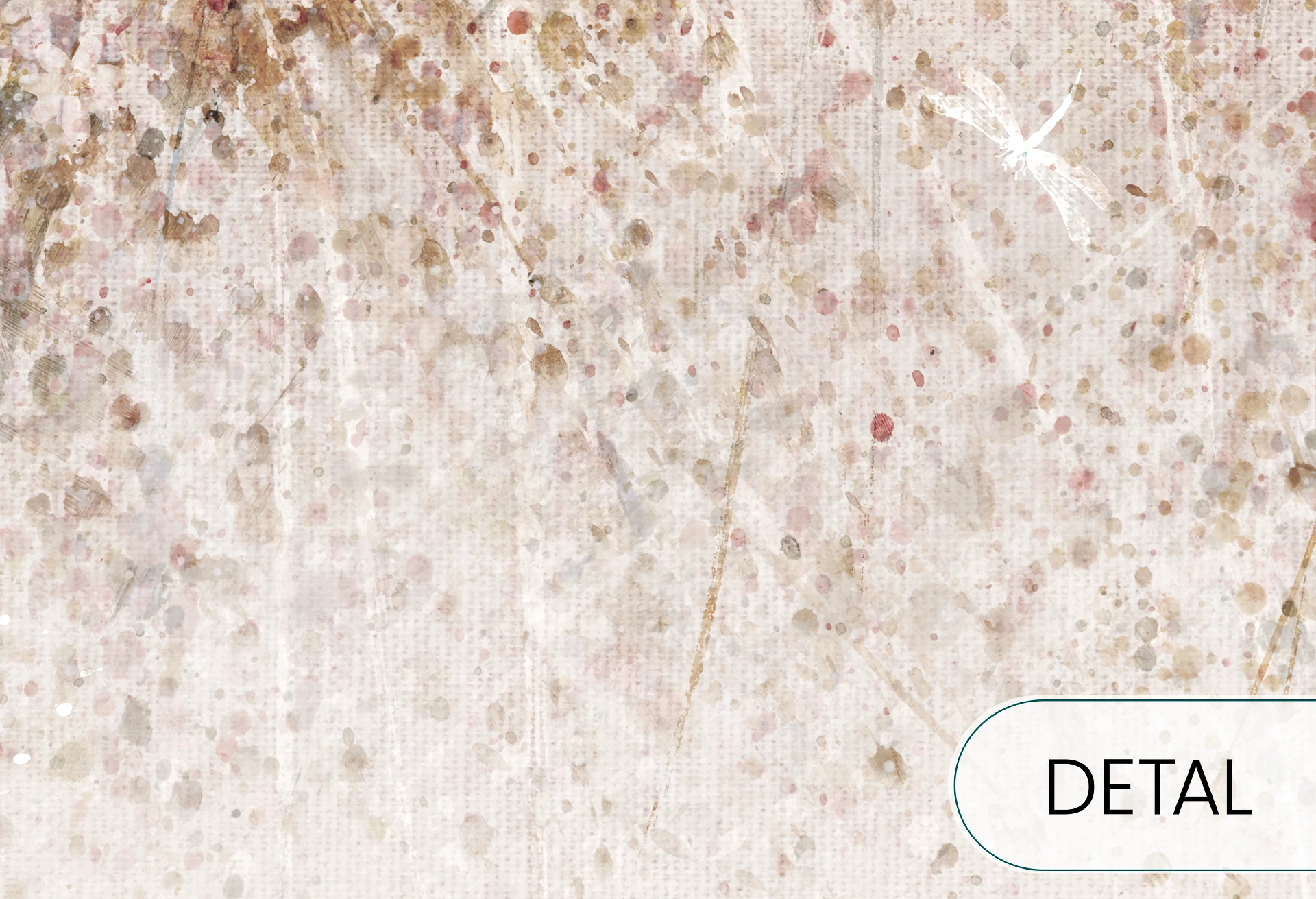 DAISY UP - tea - tapeta w kwiaty polne do salonu lub sypialni