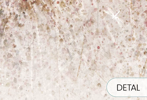 DAISY UP - tea - tapeta w kwiaty polne do salonu lub sypialni - detal