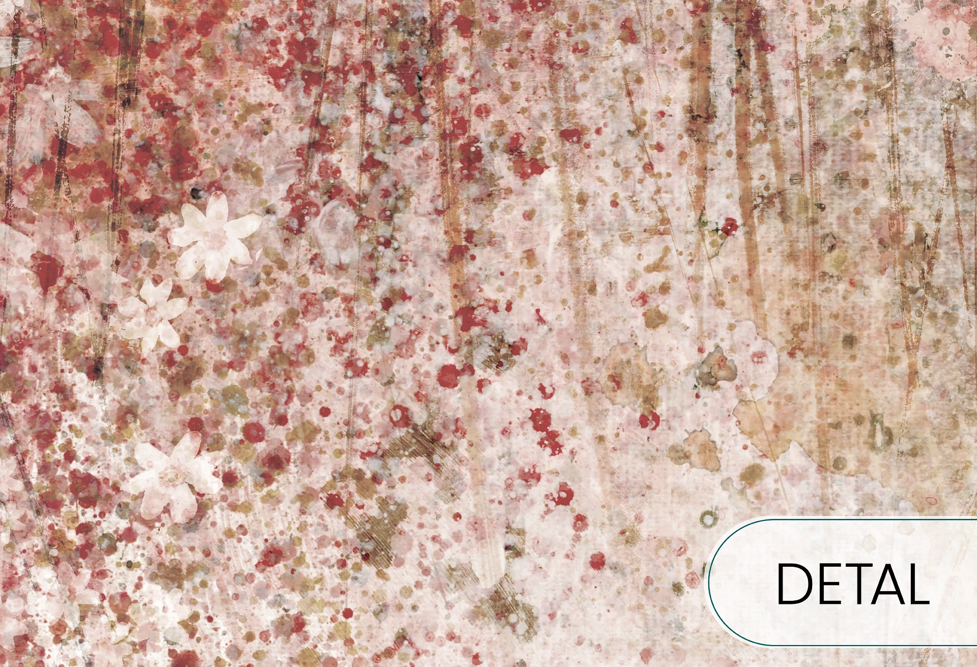 DAISY UP - tea - tapeta w kwiaty polne do salonu lub sypialni