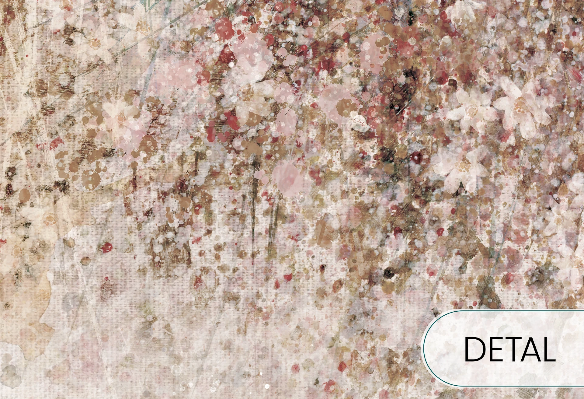 DAISY UP - tea - tapeta w kwiaty polne do salonu lub sypialni