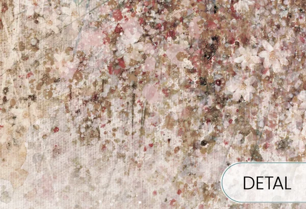 DAISY UP - tea - tapeta w kwiaty polne do salonu lub sypialni - detal