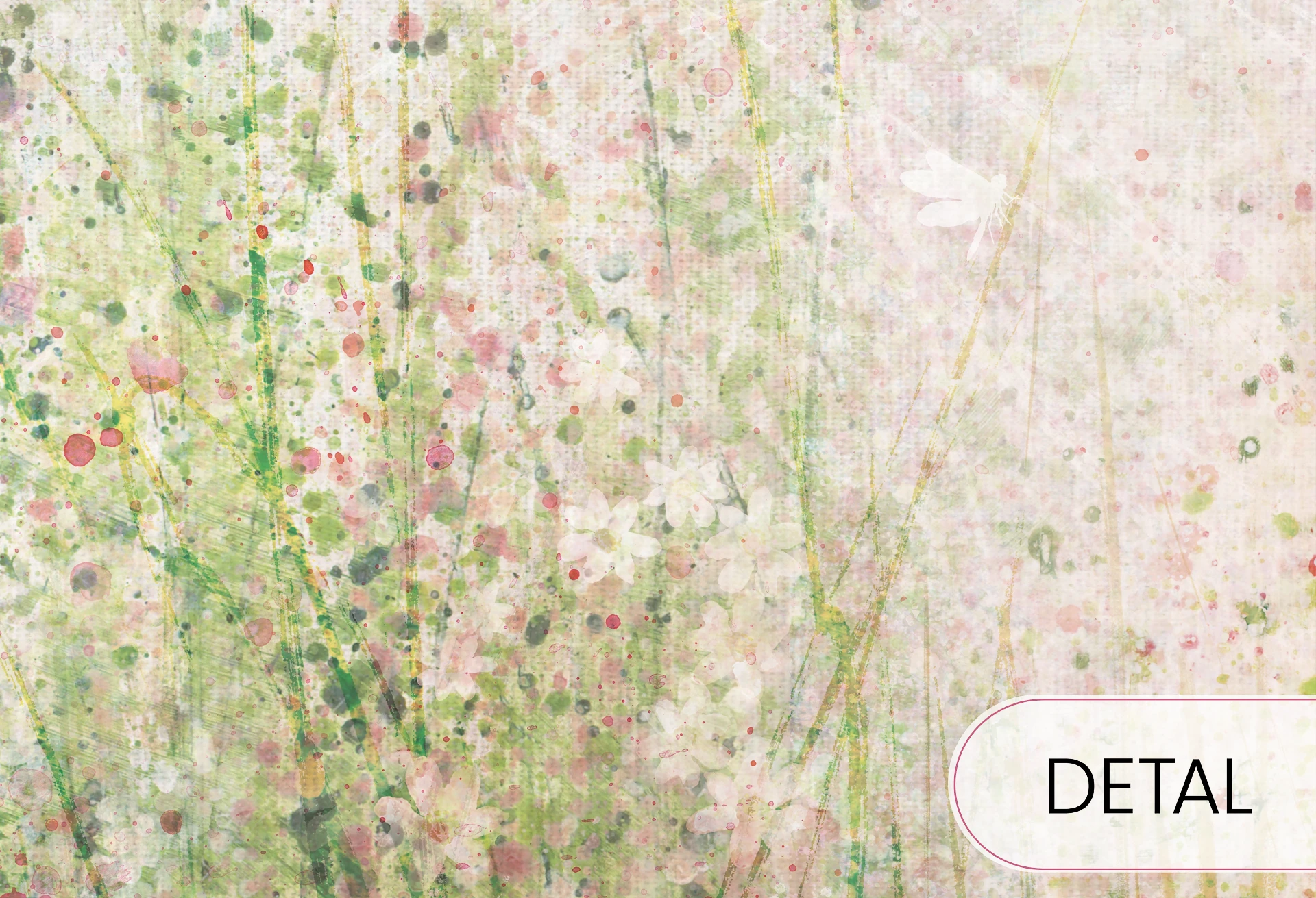 DAISY - green - tapeta w drobne kwiaty dla nastolatki