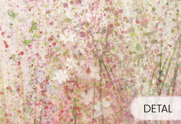 DAISY - green - tapeta w drobne kwiaty dla nastolatki - detal