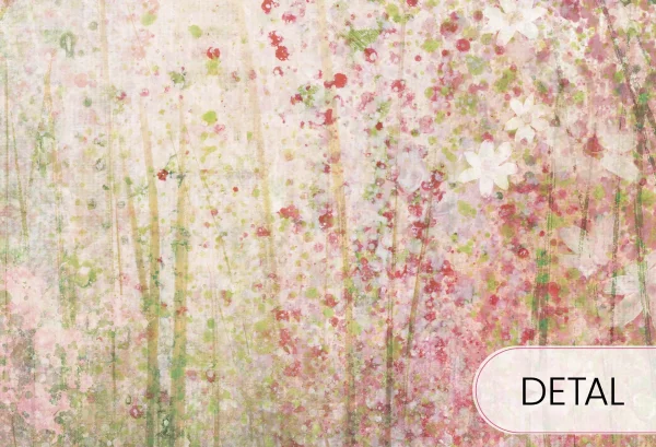 DAISY - green - tapeta w drobne kwiaty dla nastolatki - detal