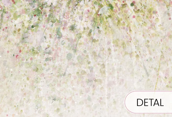 DAISY UP - green - tapeta kwiatowa do pokoju nastolatki - detal