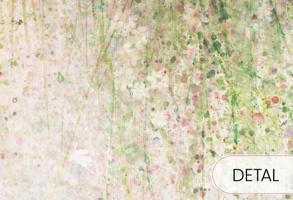 DAISY UP - green - tapeta kwiatowa do pokoju nastolatki - detal