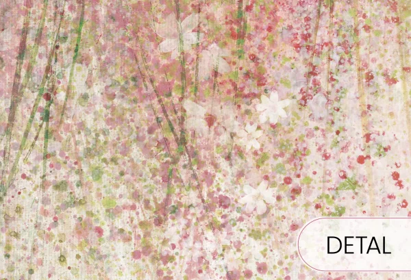 DAISY UP - green - tapeta kwiatowa do pokoju nastolatki - detal