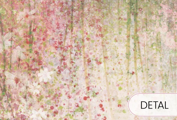 DAISY UP - green - tapeta kwiatowa do pokoju nastolatki - detal