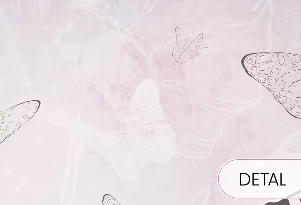 FLORA KIDS - purple - tapeta w motyle i kwiaty do pokoju dziewczęcego - detal