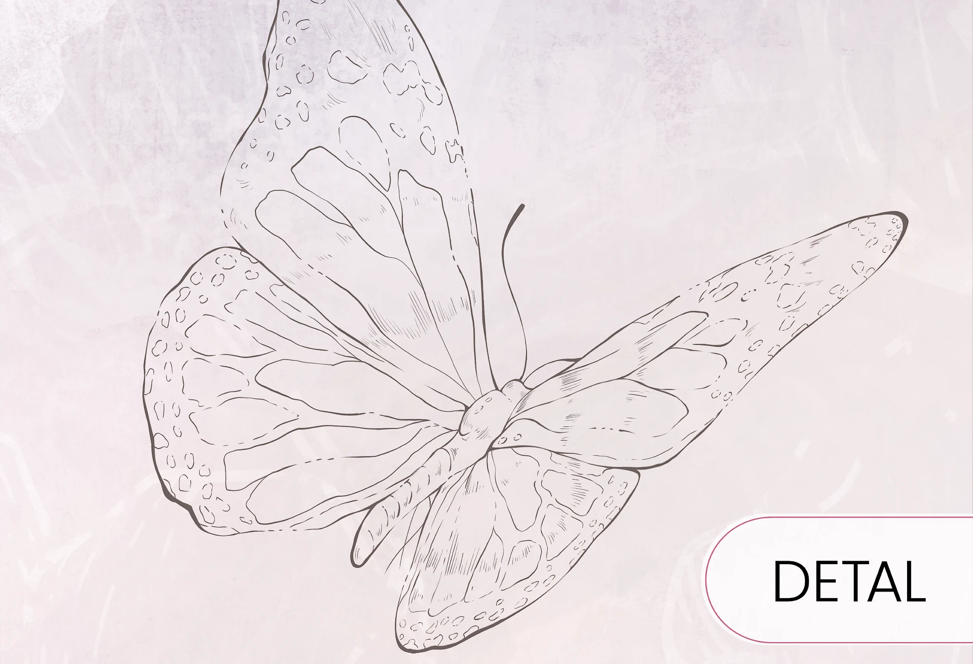 FLORA KIDS - purple - tapeta w motyle i kwiaty do pokoju dziewczęcego