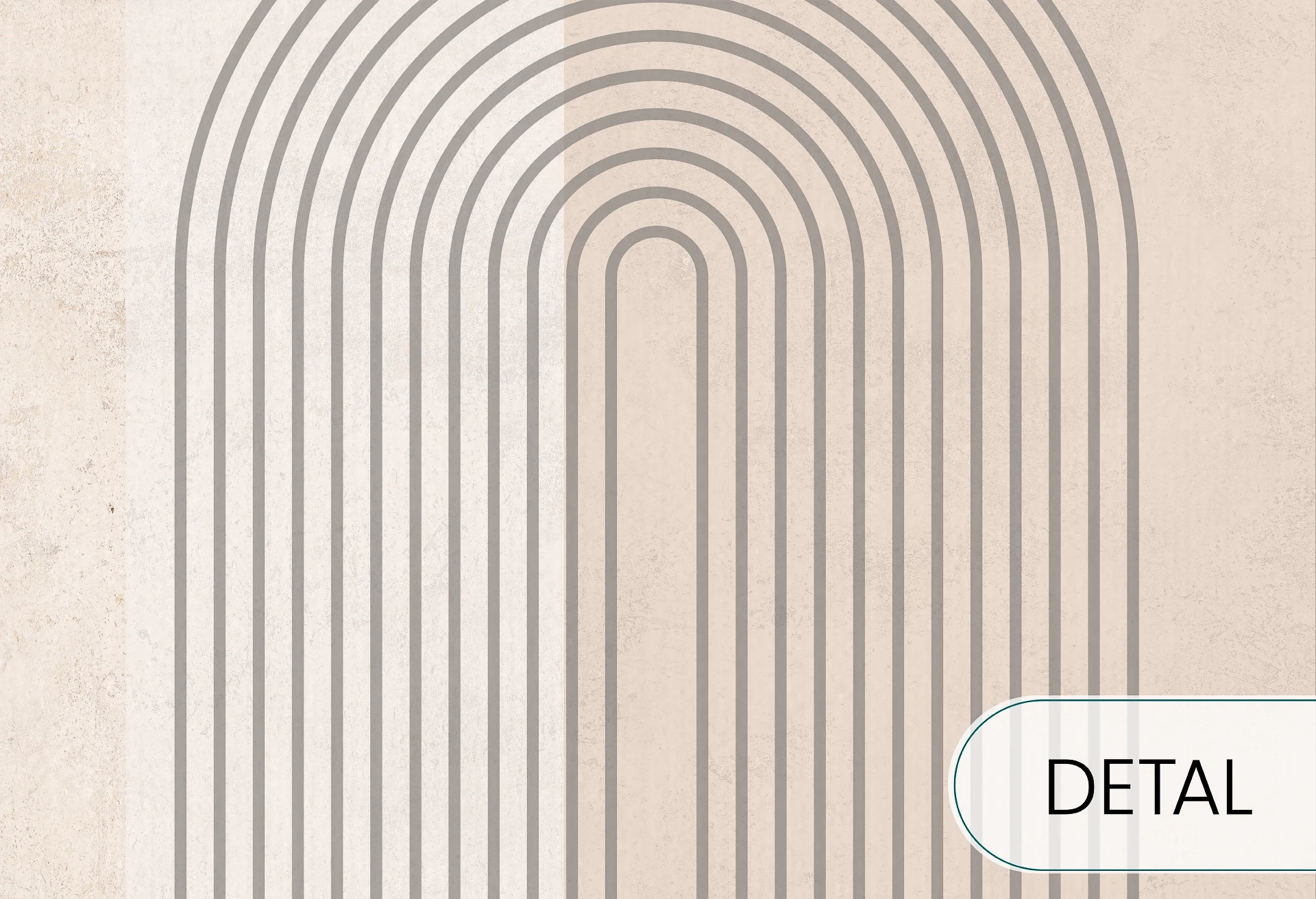 GEOMETRIC ARCS - cream - tapeta do salonu z motywem geometrycznych łuków