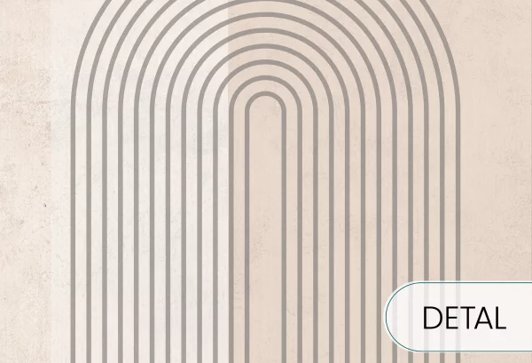 GEOMETRIC ARCS - cream - tapeta do salonu z motywem geometrycznych łuków - detal