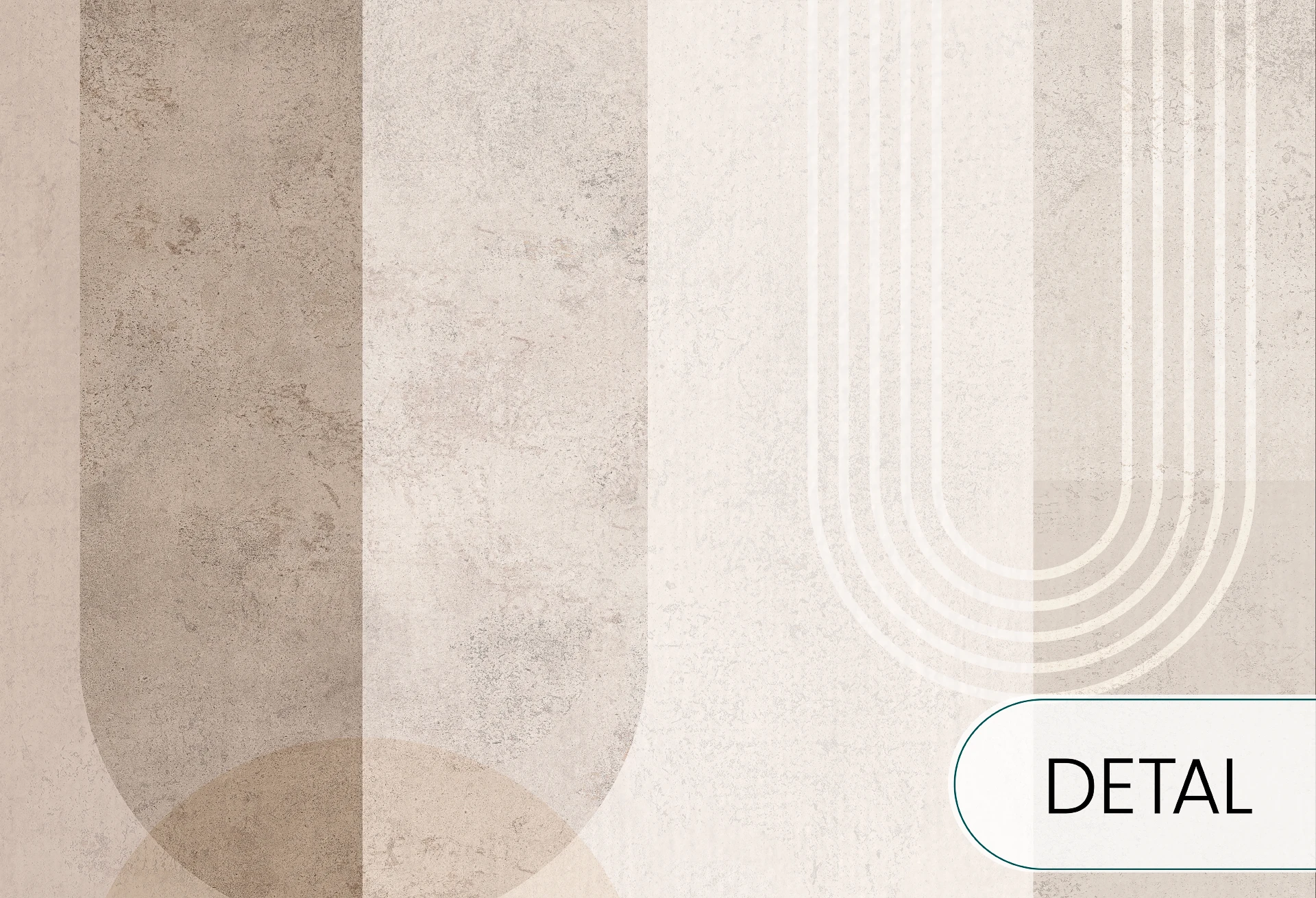 GEOMETRIC ARCS - cream - tapeta do salonu z motywem geometrycznych łuków