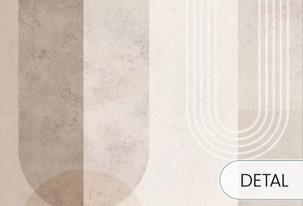 GEOMETRIC ARCS - cream - tapeta do salonu z motywem geometrycznych łuków - detal