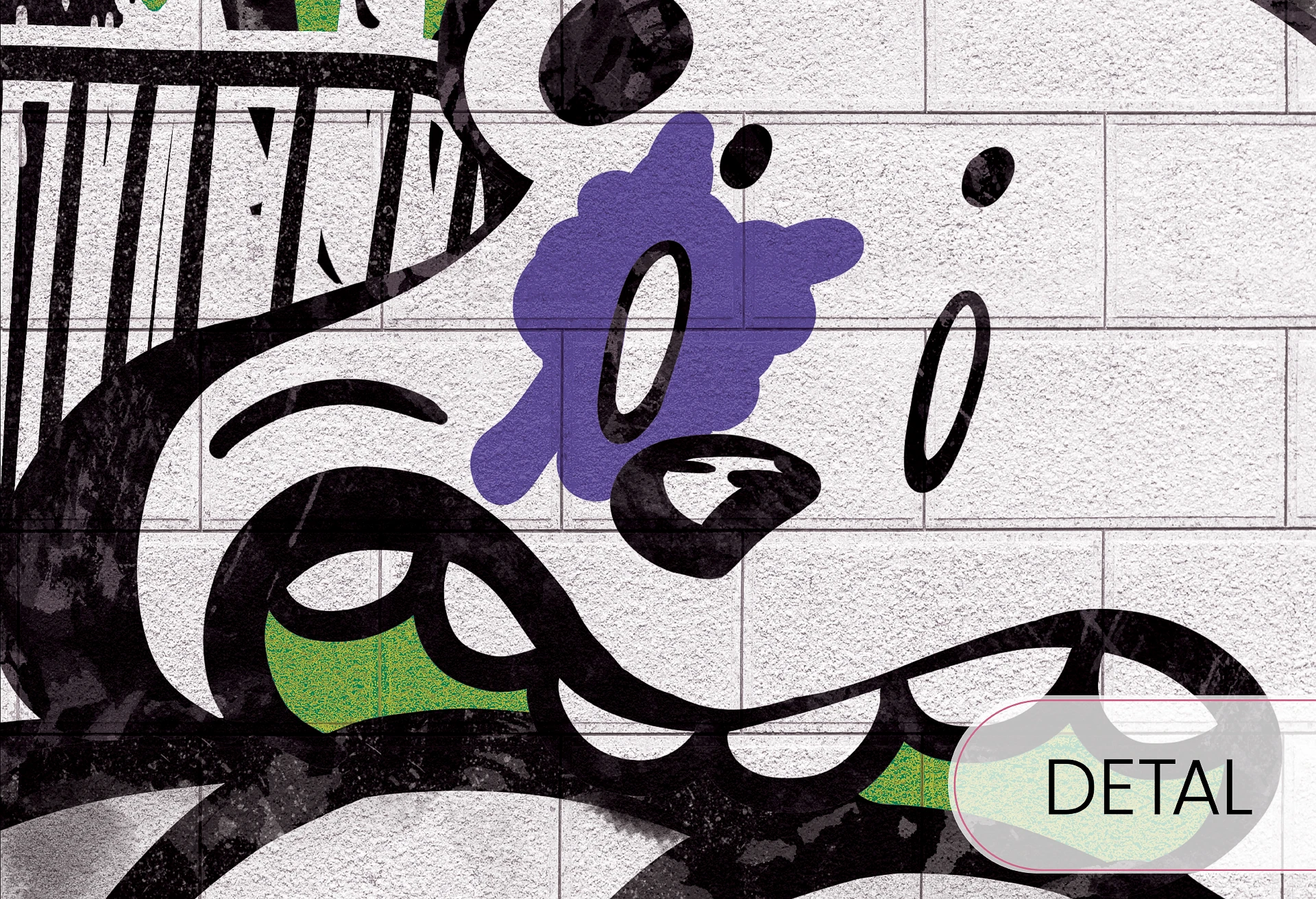 GRAFFITI - green - tapeta z motywem graffiti do pokoju nastolatka