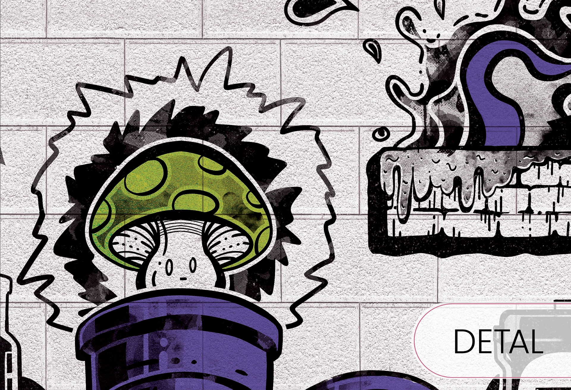 GRAFFITI - green - tapeta z motywem graffiti do pokoju nastolatka