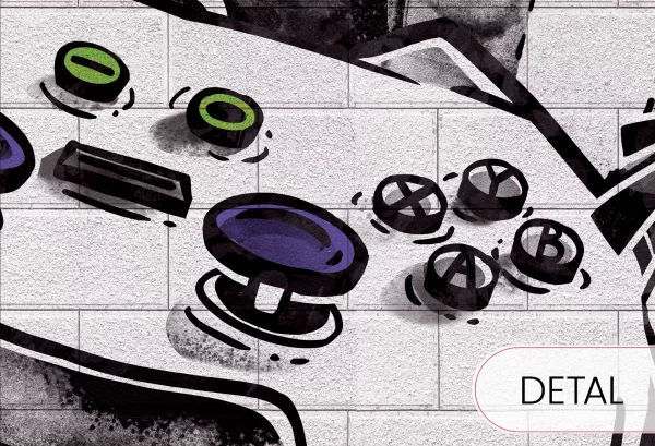 GRAFFITI - green - tapeta z motywem graffiti do pokoju nastolatka - detal