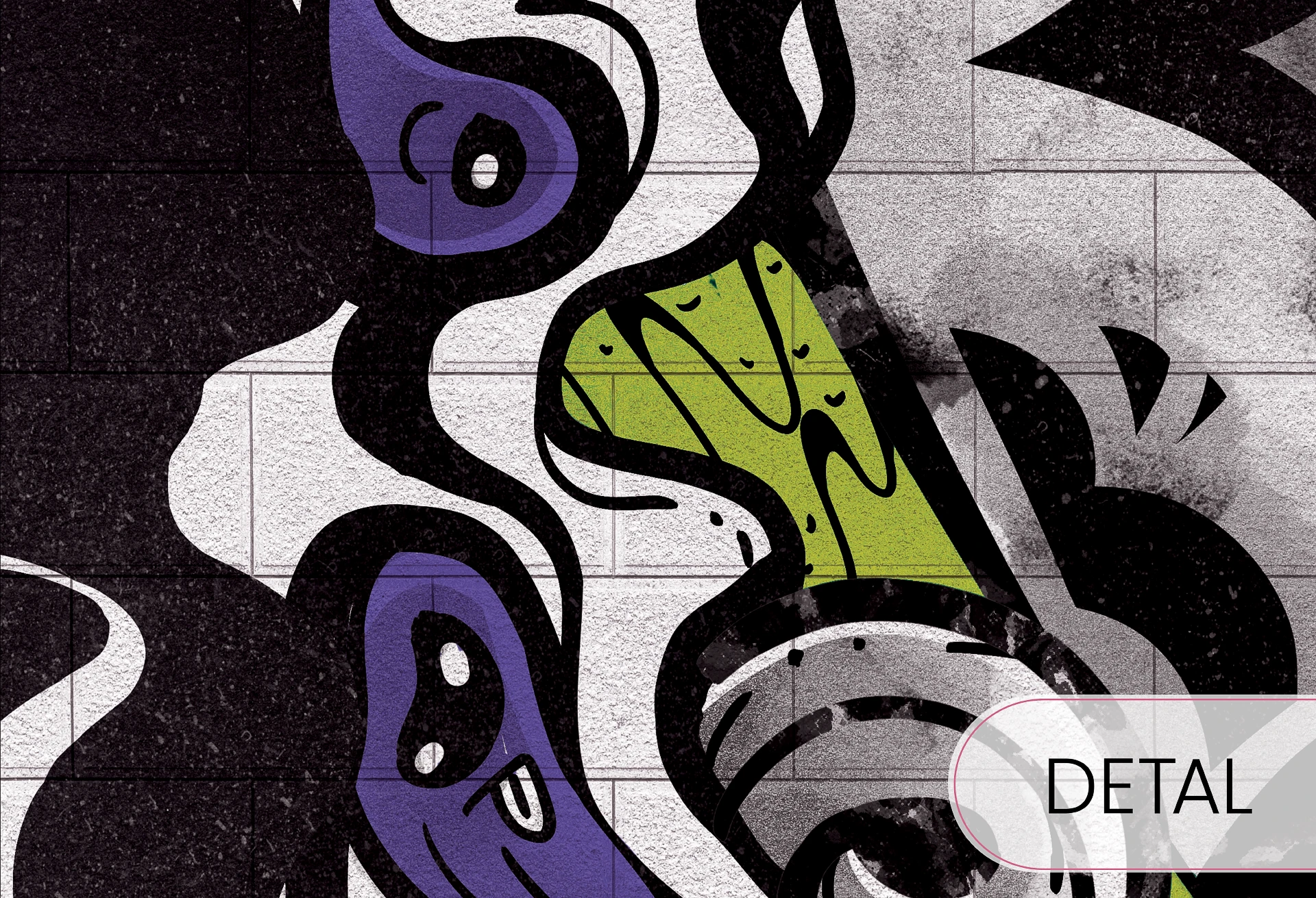 GRAFFITI - green - tapeta z motywem graffiti do pokoju nastolatka