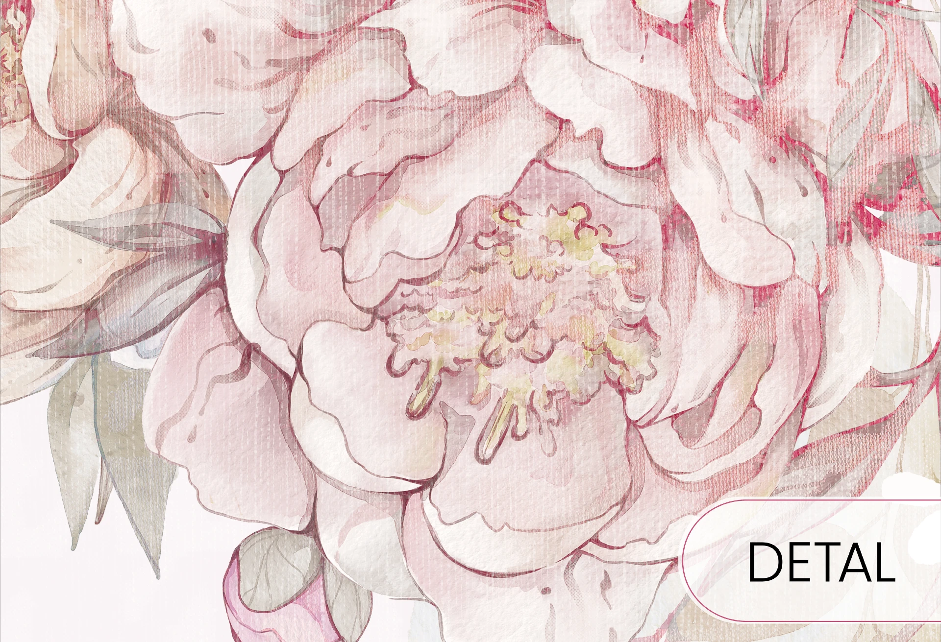 FLOWER BUNNIES - pink - tapeta dla dziewczynki z króliczkami