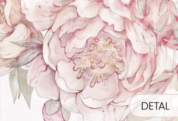 FLOWER BUNNIES - pink - tapeta dla dziewczynki z króliczkami - detal