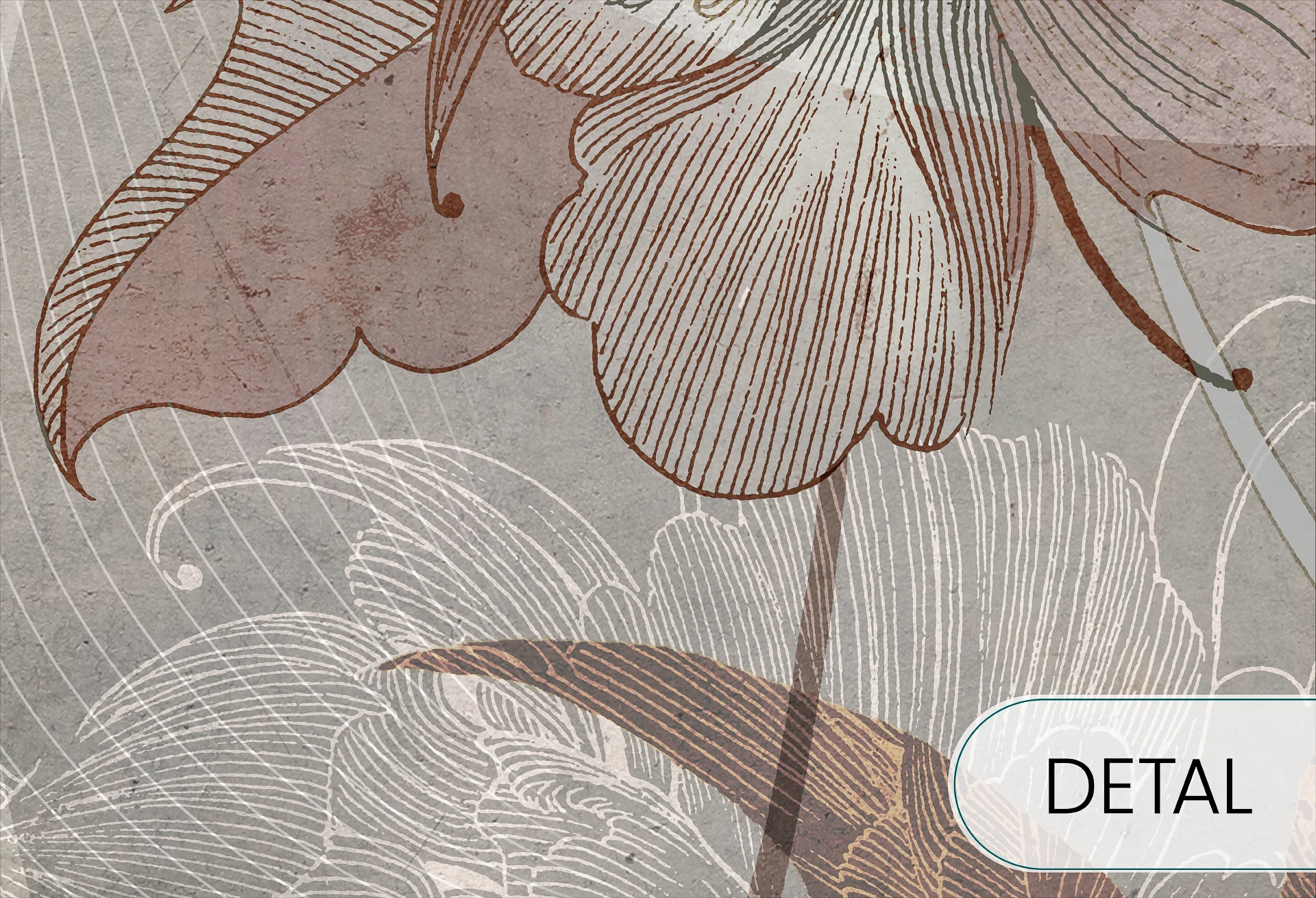 SECESSIO GEOMETRIC - muave -  tapeta artystyczna do salonu lub sypialni