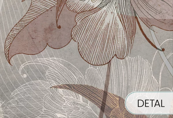 SECESSIO GEOMETRIC - muave -  tapeta artystyczna do salonu lub sypialni - detal