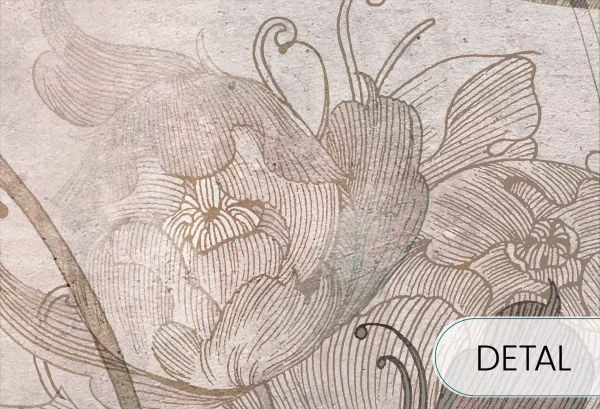 SECESSIO GEOMETRIC - muave -  tapeta artystyczna do salonu lub sypialni - detal